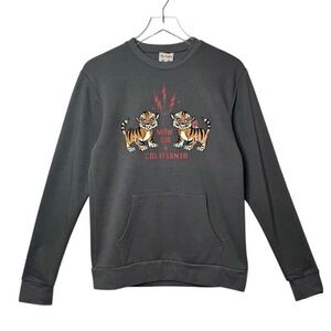 NEW Miss Ladybug Gray Tiger Meow Club California Soft Women's Sweatshirt Sz L